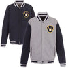 Milwaukee Brewers JH Design Embroidered Reversible Full Snap Fleece Jacket
