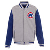 Chicago Cubs JH Design Embroidered Reversible Full Snap Fleece Jacket
