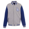Los Angeles Dodgers JH Design Embroidered Reversible Full Snap Fleece Jacket
