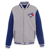 Toronto Blue Jays JH Design Embroidered Reversible Full Snap Fleece Jacket