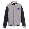 Toronto Blue Jays JH Design Embroidered Reversible Full Snap Fleece Jacket
