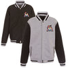 Miami Marlins JH Design Embroidered Reversible Full Snap Fleece Jacket