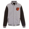 Baltimore Orioles JH Design Embroidered Reversible Full Snap Fleece Jacket