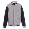 San Diego Padres JH Design Embroidered Reversible Full Snap Fleece Jacket