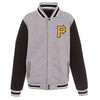 Pittsburgh Pirates JH Design Embroidered Reversible Full Snap Fleece Jacket