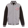 Cincinnati Reds JH Design Embroidered Reversible Full Snap Fleece Jacket