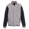 New York Yankees JH Design Embroidered Reversible Full Snap Fleece Jacket