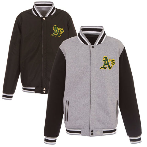 Oakland Athletics JH Design Embroidered Reversible Full Snap Fleece Jacket
