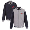 Atlanta Braves JH Design Embroidered Reversible Full Snap Fleece Jacket