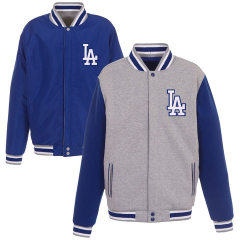 Los Angeles Dodgers JH Design Embroidered Reversible Full Snap Fleece Jacket