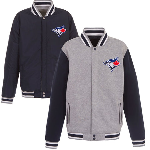 Toronto Blue Jays JH Design Embroidered Reversible Full Snap Fleece Jacket