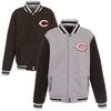 Cincinnati Reds JH Design Embroidered Reversible Full Snap Fleece Jacket