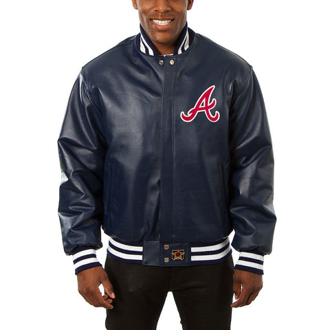 Atlanta Braves JH Design Classic Leather Team Jacket