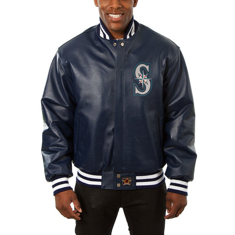 Seattle Mariners JH Design Classic Leather Team Jacket
