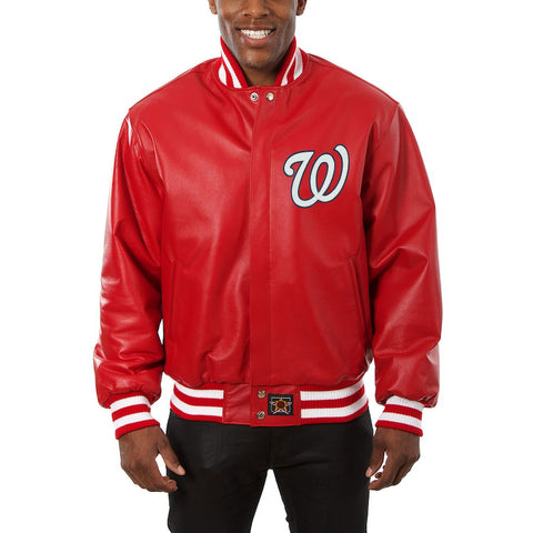 Washington Nationals JH Design Classic Leather Team Jacket