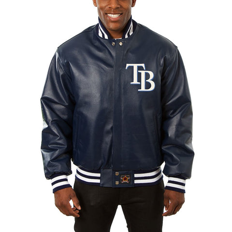 Tampa Bay Rays JH Design Classic Leather Team Jacket