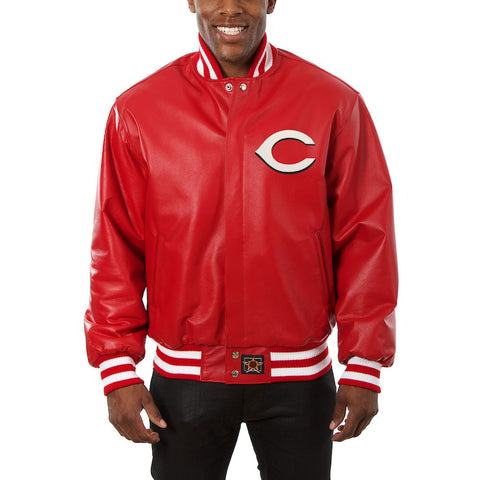Cincinnati Reds JH Design Classic Leather Team Jacket