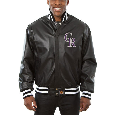 Colorado Rockies JH Design Classic Leather Team Jacket