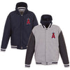 Los Angeles Angels JH Design Heavyweight Reversible Full Snap Hoodie