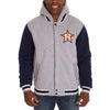 Houston Astros JH Design Heavyweight Reversible Full Snap Hoodie