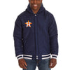 Houston Astros JH Design Heavyweight Reversible Full Snap Hoodie