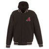 Atlanta Braves JH Design Heavyweight Reversible Full Snap Hoodie