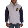 Milwaukee Brewers JH Design Heavyweight Reversible Full Snap Hoodie
