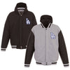 Los Angeles Dodgers JH Design Heavyweight Reversible Full Snap Hoodie