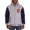 Cleveland Indians JH Design Heavyweight Reversible Full Snap Hoodie