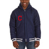 Cleveland Indians JH Design Heavyweight Reversible Full Snap Hoodie