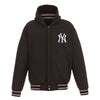 New York Yankees JH Design Heavyweight Reversible Full Snap Hoodie