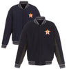 Houston Astros JH Design Wool Poly-Twill Accent Full Snap Jacket