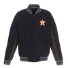 Houston Astros JH Design Wool Poly-Twill Accent Full Snap Jacket