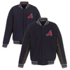 Atlanta Braves JH Design Wool Poly-Twill Accent Full Snap Jacket