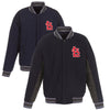 St. Louis Cardinals JH Design Wool Poly-Twill Accent Full Snap Jacket