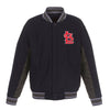 St. Louis Cardinals JH Design Wool Poly-Twill Accent Full Snap Jacket