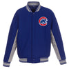 Chicago Cubs JH Design Wool Poly-Twill Accent Full Snap Jacket