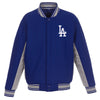 Los Angeles Dodgers JH Design Wool Poly-Twill Accent Full Snap Jacket