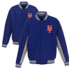 New York Mets JH Design Wool Poly-Twill Accent Full Snap Jacket