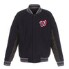 Washington Nationals JH Design Wool Poly-Twill Accent Full Snap Jacket