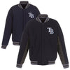 Tampa Bay Rays JH Design Wool Poly-Twill Accent Full Snap Jacket