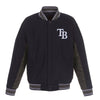 Tampa Bay Rays JH Design Wool Poly-Twill Accent Full Snap Jacket