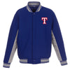 Texas Rangers JH Design Wool Poly-Twill Accent Full Snap Jacket