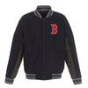 Boston Red Sox JH Design Wool Poly-Twill Accent Full Snap Jacket