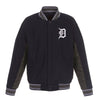 Detroit Tigers JH Design Wool Poly-Twill Accent Full Snap Jacket