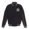 New York Yankees JH Design Wool Poly-Twill Accent Full Snap Jacket