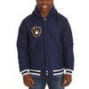 Milwaukee Brewers JH Design Reversible Fleece Full Snap Hoodie