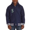 Seattle Mariners JH Design Reversible Fleece Full Snap Hoodie