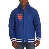 New York Mets JH Design Reversible Fleece Full Snap Hoodie