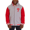 Philadelphia Phillies JH Design Reversible Fleece Full Snap Hoodie